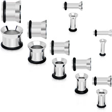12G to 00G 14 Piece Ear Stretching Tunnel Kit Set of 2