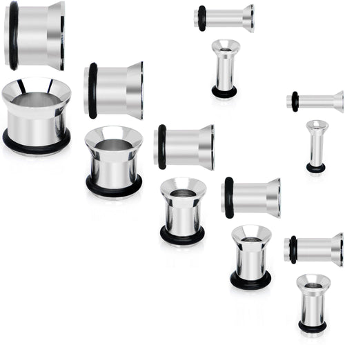 12G to 00G 14 Piece Ear Stretching Tunnel Kit Set of 2