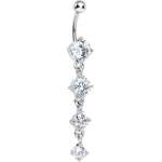 Crystalline Gem Radiant Quad Dangle Belly Ring