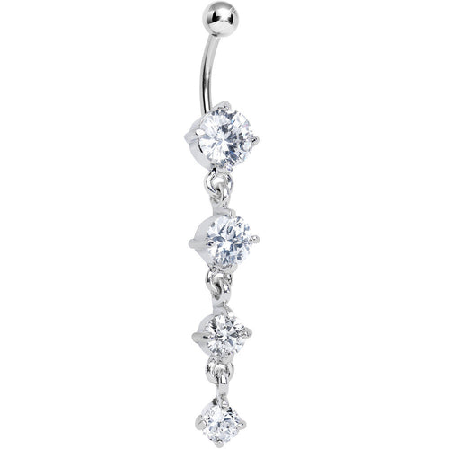 Crystalline Gem Radiant Quad Dangle Belly Ring