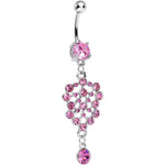 Pink Gem Pool of Sparkle Dangle Belly Ring