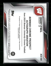 2025 Bowman University Chrome Prospect Autographs Danny O'Neil Auto #BCA-DO