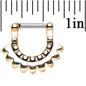 14G 5/16 Gold Tone Aztec Moon Septum Clicker