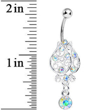 Aurora Gem Brilliant Rosebud Dangle Belly Ring