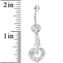 Crystalline Gem Your Heart Has the Key Dangle Belly Ring