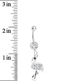 Crystalline Gem Ready to Party Flamingo Dangle Belly Ring