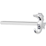 925 Sterling Silver 22G Tropical Seahorse Bendable Nose Bone