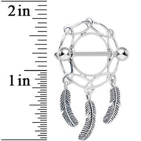 925 Sterling Silver Wide Web Dreamcatcher Nipple Shield Set