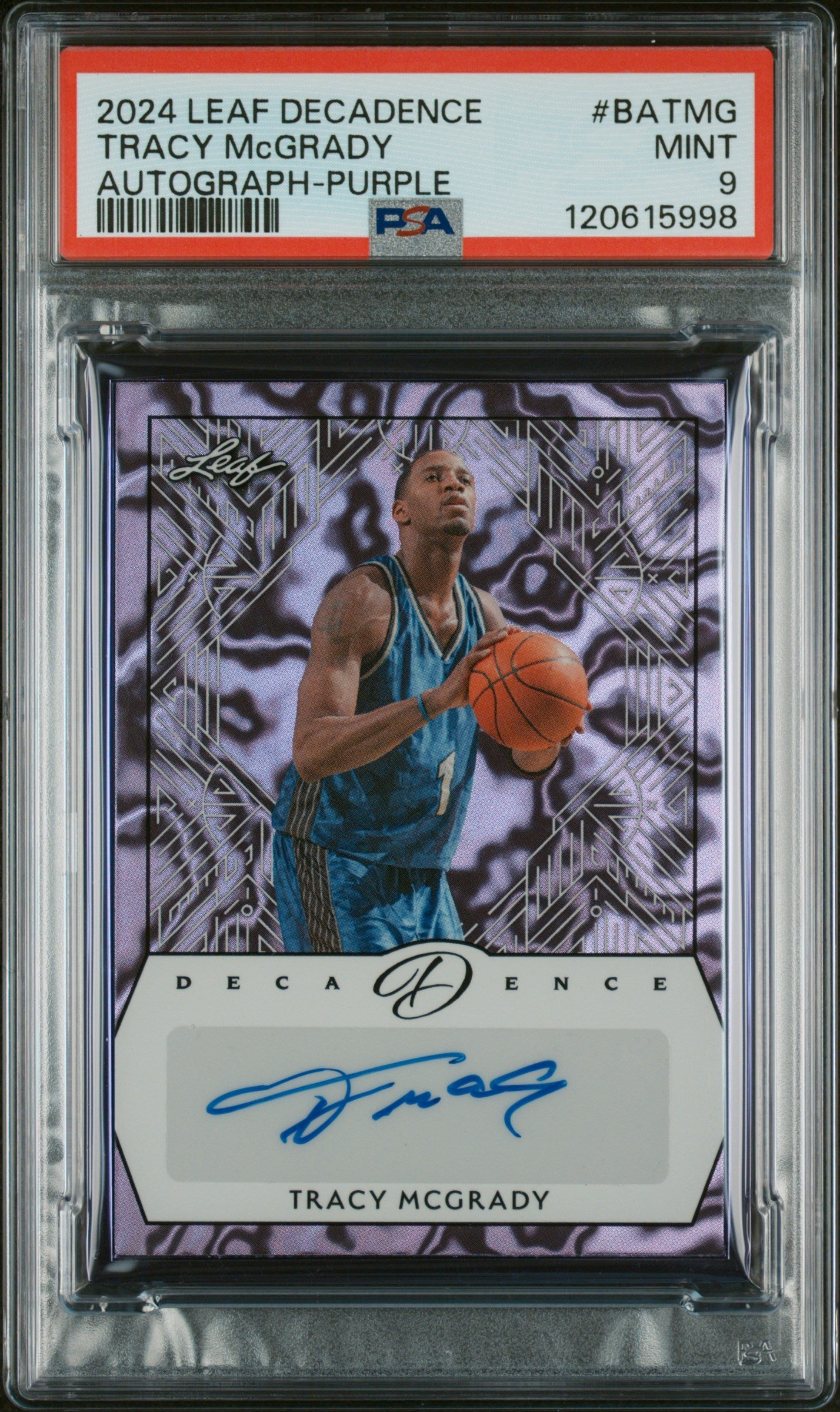 2024 Leaf Decadence Autographs Autograph-Purple Tracy Mcgrady PSA 9 #BATMG