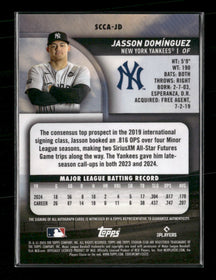 2024 Stadium Club Chrome Autographs Jasson Domínguez Auto #SCCA-JD
