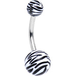 Black and White Stripes of the Zebra Belly Ring