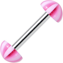 16G Pink White Acrylic Peppermint Love Barbell Eyebrow Ring 5/16