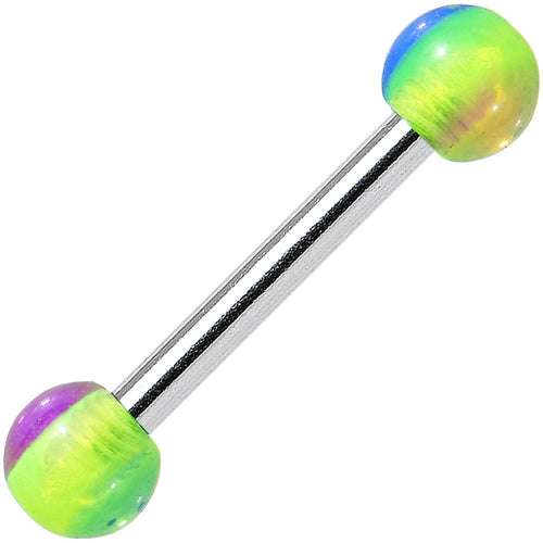 16G Pink Green Blue Acrylic Glitter Barbell Eyebrow Ring 5/16