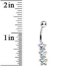Aurora Gem Dazzling Triple Star Belly Ring