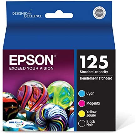 New, Pre-Owned - Epson 125 Black, Cyan, Magenta, Yellow Ink Cartridge