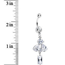 Clear Cubic Zirconia Dazzling Drops of Rain Dangle Belly Ring