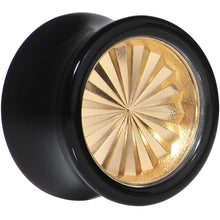 Black Acrylic Gold Flashy Tire Rim Saddle Plug 2G to 20mm