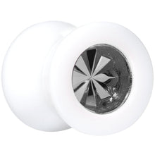White Acrylic Grey Flashy Tire Rim Saddle Plug 2G to 20mm