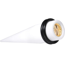 White Acrylic Gold Flashy Tire Rim Taper 2G to 20mm