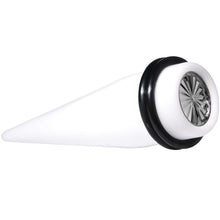 White Acrylic Grey Flashy Tire Rim Taper 2G to 20mm