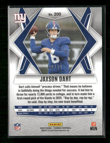 2025 Panini Phoenix Green Lazer Prizm Jaxson Dart Rookie #/49 #200