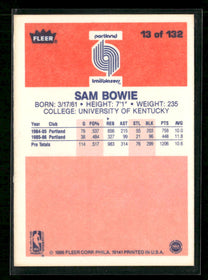 1986-87 Fleer Sam Bowie Rookie #13