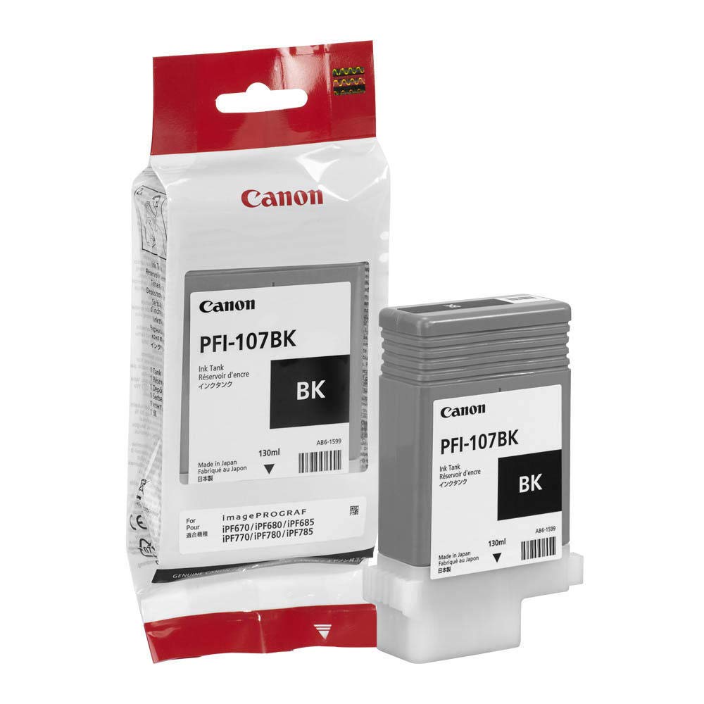 New, Pre-Owned - Canon PFI-107 130mL Black Ink Cartridge