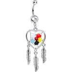 Clear Gem Multicolored Forever Dreaming Dreamcatcher Dangle Belly Ring