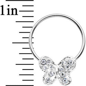 16G 7/16 Clear Gem Soaring Butterfly BCR Captive Ring
