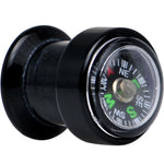 Acrylic Black Find Your Direction Compass Screw Fit Plug 0G to 1