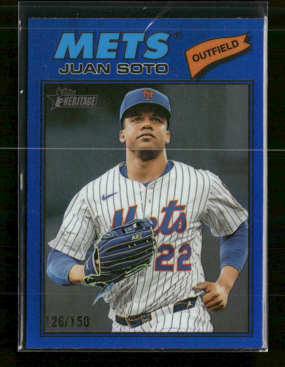 2026 Topps Heritage Chrome Blue Refractors Juan Soto #/150 #306