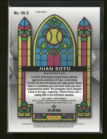 2021 Panini Prizm Stained Glass Red/White/Blue Prizm Juan Soto #SG-3