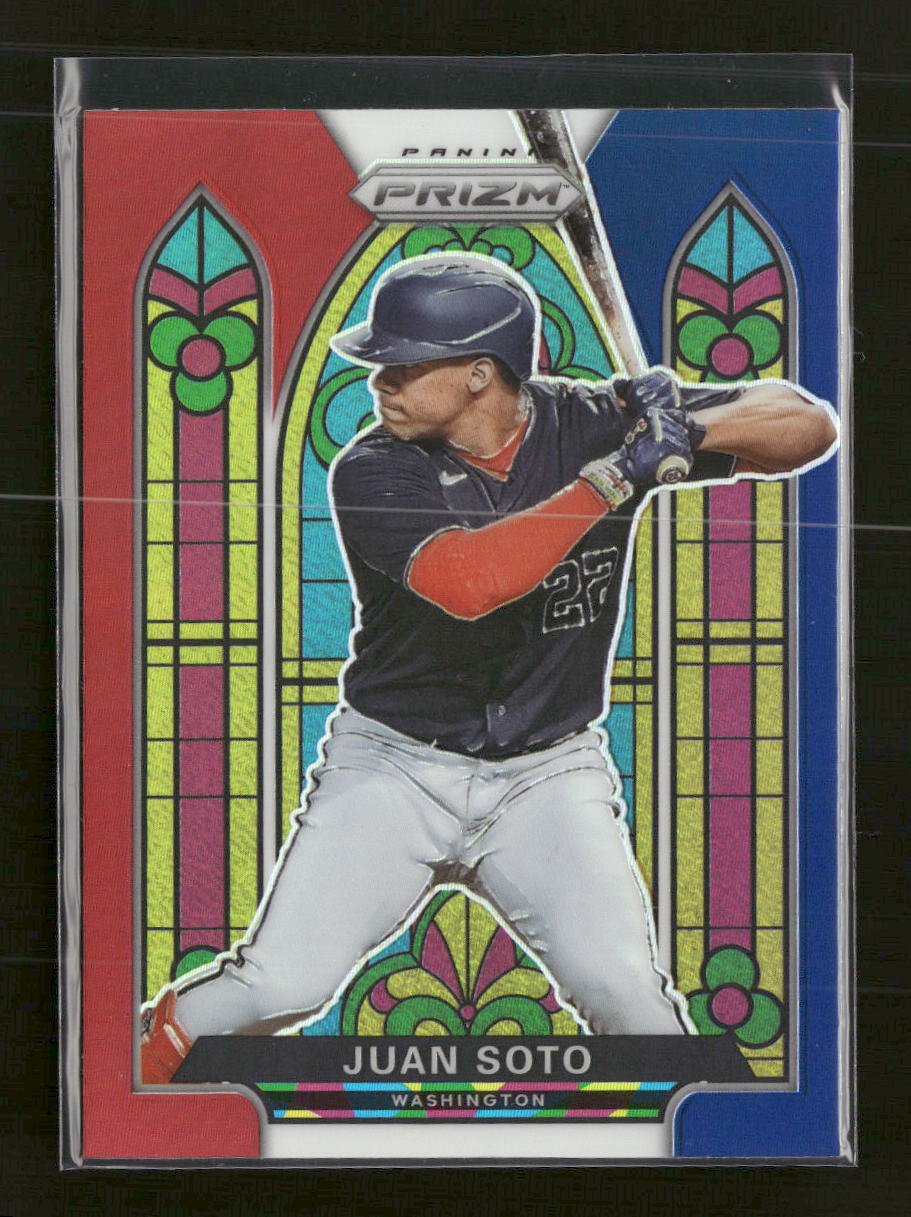 2021 Panini Prizm Stained Glass Red/White/Blue Prizm Juan Soto #SG-3