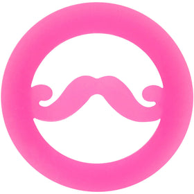5/8 Pink Silicone Dapper Mustache Tunnel Plug