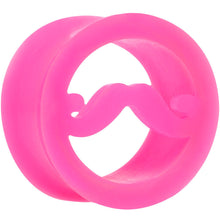 18mm Pink Silicone Dapper Mustache Tunnel Plug
