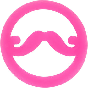 7/8 Pink Silicone Dapper Mustache Tunnel Plug