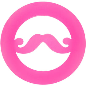 1/2 Pink Silicone Dapper Mustache Tunnel Plug