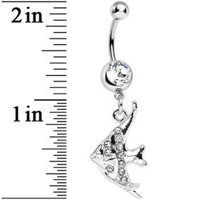 Clear Gem Coral Reef Tropical Fish Dangle Belly Ring