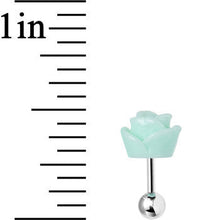 16G Mint Green Courtship Rose Cartilage Tragus Earring