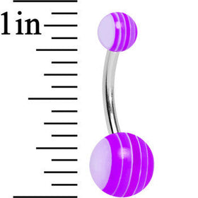 Acrylic Deep Ultra Violet Striped Belly Ring