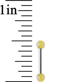 18G Acrylic Eureka Yellow Stripe Straight Barbell Eyebrow Ring