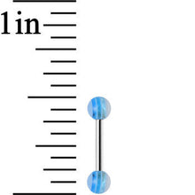 18G Acrylic Frosty Blue Stripe Straight Barbell Eyebrow Ring