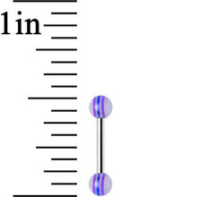 18G Acrylic Purple Pinstripe Acrylic Straight Barbell Eyebrow Ring