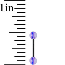18G Acrylic Purple Pinstripe Acrylic Straight Barbell Eyebrow Ring