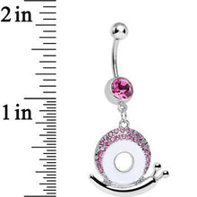 Pink Gem Pink Shell Tale of a Snail Dangle Belly Ring