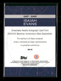 2024-25 Bowman's Best University Autographs Red Geometric Isaiah Evans #/10 Auto