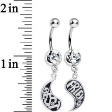 Clear Gem Rainy Day Best Friend Raindrop Dangle Belly Ring Set