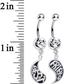 Clear Gem Rainy Day Best Friend Raindrop Dangle Belly Ring Set