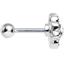 18G Clear CZ Sparkling Flower Cartilage Tragus Earring