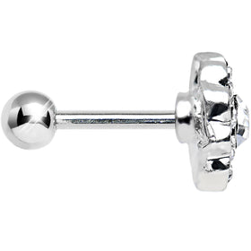 18G Clear CZ Sparkling Flower Cartilage Tragus Earring